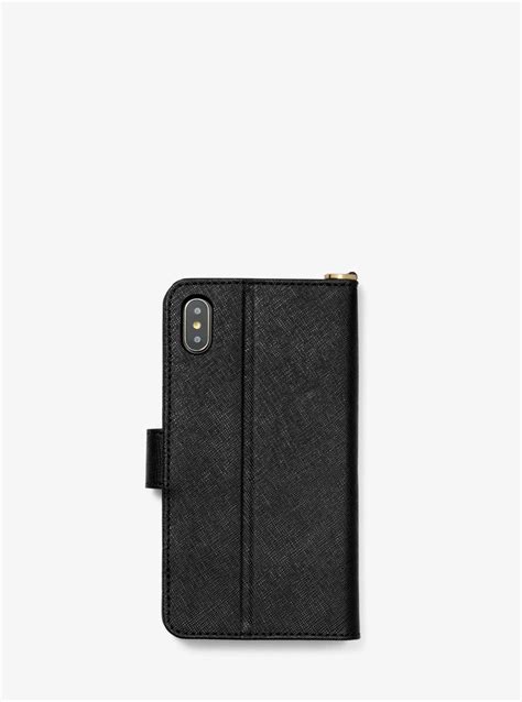 michael kors iphone xs max wallet case|Saffiano Leather Folio Case for iPhone X/XS .